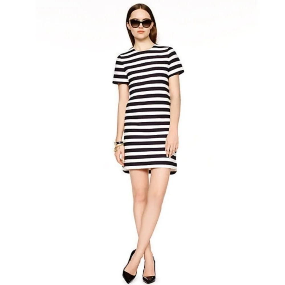 Kate Spade Striped Black and White Striped Shift Dress